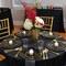 Smarty Had A Party 7.5" Black with Gold Edge Rim Plastic Appetizer/Salad Plates (120 Plates), 120PK 117BG-CASE - alternate 1