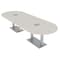 Skutchi Designs Racetrack Conference Table With Power, 48 in W, 144 in L, Ivory HAR-RAC-48X144-DOU-K458-ESIL - alternate 1