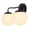 Jonathan Y Louis Parisian Globe 15" 2-Light Metal/Frosted Glass Modern Contemporary LED Vanity Light, Black JYL3535B - alternate 1