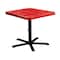 Leisure Craft 36" Square Perforated Pedestal Table, Portable, 30"H, Red SQ36TAB30-RED - alternate 1