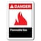 Signmission 10 in Height, Plastic, ANSI-710DS Flammable Gas, ANSI-710DS Flammable Gas ANSI-710DS Flammable Gas - alternate 1