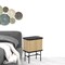 Homeroots 24" Natural and Black Modern Sliding Door Nightstand 527616 - alternate 7