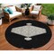 Homeroots 8' Black Gray And Ivory Round Oriental Washable Indoor Outdoor Area Rug 598174 - alternate 1