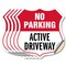 Signmission No Parking Shield Sign Active Driveway, 6 inch X 6 inch, Vinyl Decal, 5PK SHI-D-5PACK-6-397 - alternate 1