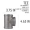 B & K 2 in. FIP each X 2 in. D FIP 2 in. D FIP Black Malleable Iron Tee 501560 - alternate 6
