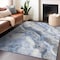 Homeroots 10' X 14' Blue And Silver Abstract Washable Indoor Outdoor Area Rug 618423 - alternate 6