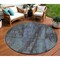 Homeroots 8' Blue And Gray Round Abstract Washable Indoor Outdoor Area Rug 616138 - alternate 1