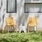 Homeroots Set of Four 22" Yellow Heavy Duty Plastic Outdoor Stacking Arm Chairs 565276 - alternate 6