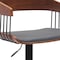 Homeroots Gray and Black Faux Leather with Metal Swivel Adjustable Height Bar Chair 534461 - alternate 8