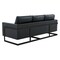 Leisuremod Lincoln Modern Leather 3-Seater Sofa with Stainless Steel Base LAB83BL-L - alternate 7