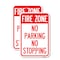 Signmission Fire Zone No Parking No Stopping, 12'' X 18'' 2 Signs, Heavy Gauge Aluminum, 2PK A-1218-2PACK-23971 - alternate 1