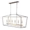 Jonathan Y Pagoda 49" 6-Light Classic Traditional Metal Linear Cage Lantern LED Pendant, Oil Rubbed Bronze/Brass JYL7439D - alternate 1