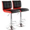 Elama 2 Piece Adjustable Faux Leather Two Toned Bar Stool in Black and Red ELM-744-BLK-RED - alternate 1