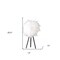 Homeroots 21" Black and White Faux Feather Tripod Table Lamp 524258 - alternate 6