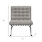 Homeroots 30" Gray and Silver Tufted Faux Leather and Stainless Steel Folding Lounge Chair 684449 - alternate 7