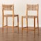 Bali & Pari Prita Bohemian Paper Loom and Natural Mahogany Wood 2-Piece Bar Stool Set 249-2PC-13879-ZORO - alternate 6