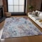 Homeroots 10' X 14' Navy Blue And Sky Blue Floral Washable Indoor Outdoor Area Rug 583105 - alternate 6
