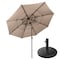 Pure Garden 10 ft 3 Tier Patio Umbrella with 19lb Base and Khaki Auto Tilt Canopy Shade 50-LG1366B - alternate 1