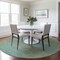 Homeroots 8' Teal Blue Round Striped Washable Indoor Outdoor Area Rug 608815 - alternate 6