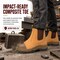 Handpoint 822 Mens 6 in Composite Toe Work Boots-Nubuck Leather Slip-On Safety Boots, 9 TAN822EE-9 - alternate 9