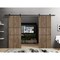 Sartodoors Sliding Double Barn Doors with Hardware, Planum 0014 Walnut and Aluminum Strips, 13FT Rail Hangers PLANUM0014DB-WLN-72 - alternate 1