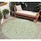Homeroots 8' Green And Ivory Round Damask Washable Indoor Outdoor Area Rug 595141 - alternate 1
