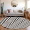Homeroots 8' Black And Ivory Round Chevron Washable Indoor Outdoor Area Rug 595297 - alternate 5