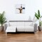 Homeroots 88" Gray and White Polyester Blend Reclining USB Sofa And Toss Pillow With Gray Legs 559216 - alternate 5