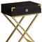 Homeroots 24" Gold And Dark Brown Wood And Metal End Table With Drawer 333263 - alternate 4