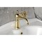 Kingston Brass One-Handle Single-Hole Bathroom Faucet with Push Pop-Up Drain, Polished Brass KS3542RNX - alternate 6