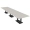 Skutchi Designs Rectangle Conference Table With Power, 48 in W, 216 in L, Ivory HAR-REC-48X216-DOU.BK-K458-NA - alternate 1