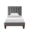 Homeroots Gray Solid Wood Twin Tufted Upholstered Velvet Bed 544755 - alternate 8
