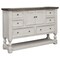 Homeroots 62" Gray and Ivory Solid Wood Six Drawer Triple Dresser 524534 - alternate 7