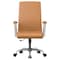 Leisuremod Evander Office Chair in Upholstered Leather and Iron Frame with Swivel and Tilt, Acorn Brown EO20LBRL - alternate 6