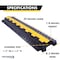 Kable Kontrol Cable Ramp, 1-1/2 in H, 38 in L, 10 in W, 1 Channel, Polyurethane/Rubber, Bright Yellow CP9896 - alternate 7