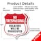 Signmission No Trespassing Shield Sign Violators Wil, 12 inch X 12 inch, Plastic Sign, 2PK SHI-P-2PACK-12-418 - alternate 6