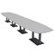 Skutchi Designs Arc Boat Conference Table, 45 in W, 264 in L, Grey HAR-ABOT-48x264-DOU.BK-U779 - alternate 1