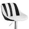 Elama 2 Piece Adjustable Faux Leather Bar Stool in Striped Black and White with Chrome Base ELM-704B-BLK-WHT - alternate 9