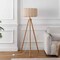 Jonathan Y Adriel 52" Mid-Century Modern Tripod Wood w/Ribbed Cocoon Pumpkin Shade LED Floor Lamp, Beige/Light B JYL4201A - alternate 8
