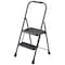 Simple Spaces Folding Type 3 Step Stool, 3812 in H, 2Step, 225 lb, 518 in D Step, Steel, Black HB2-2H - alternate 1