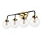 Jonathan Y Caleb 30.75" 4-Light Contemporary Transitional Iron/Glass LED Vanity Light, Black/Brass Gold JYL9554A - alternate 12