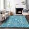 Homeroots 8' X 10' Teal Blue Purple And Ivory Oriental Washable Indoor Outdoor Area Rug 598079 - alternate 7