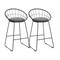 Homeroots Set of Two 26" Gray and Black Fabric and Metal Low Back Counter Height Bar Chairs, 2PK 555115 - alternate 5