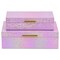 Homeroots Set of Two Pink And Gold Faux Shagreen Nesting Storage Boxes With Lids, 2PK 712933 - alternate 8