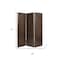 Homeroots 72" Brown Faux Leather Folding Three Panel Screen Room Divider 274879 - alternate 3