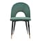 Homeroots Set of Two Green Black and Gold Upholstered Velvet Open Back Dining Side Chairs 555791 - alternate 9