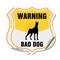 Signmission Beware Of Dog Shield Sign Warning Bad Do, 18 inch X 18 inch, Vinyl Decal, 2PK SHI-D-2PACK-18-361 - alternate 1