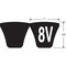 Gates Banded Narrow V-Belt, Super HC PowerBand, 8V4250, 8V, CR, 425 in, 2-1/8 in Top Width 2/8V4250 - alternate 4