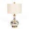 Homeroots 27" Silver Metallic Glass LED Table Lamp With Ivory Drum Shade 528687 - alternate 6