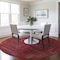 Homeroots 8' Red And Brown Round Geometric Washable Indoor Outdoor Area Rug 598300 - alternate 6
